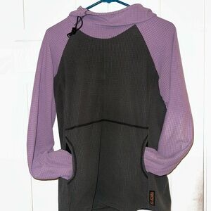Melanzana Purple and charcoal hoodie
